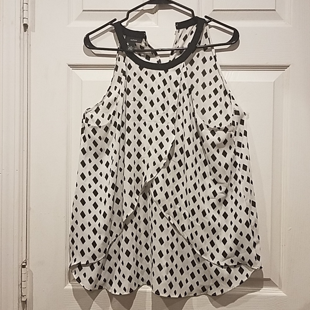 White and black blouse
